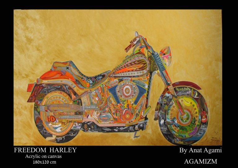 Freedom Harley, Oil on Canvas , AGAMIZM, By Anat Agami